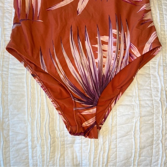 2/$30 Palisades Beach Club burnt ochre palm desert one piece swimsuit, size 14W - Picture 3 of 9